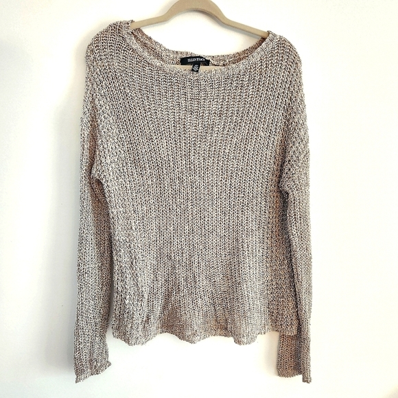 Ellen Tracy Crewneck Loose Knit Sweater Large - Picture 1 of 5